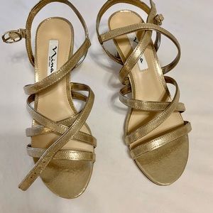 Glittery Gold Strappy Sandal
